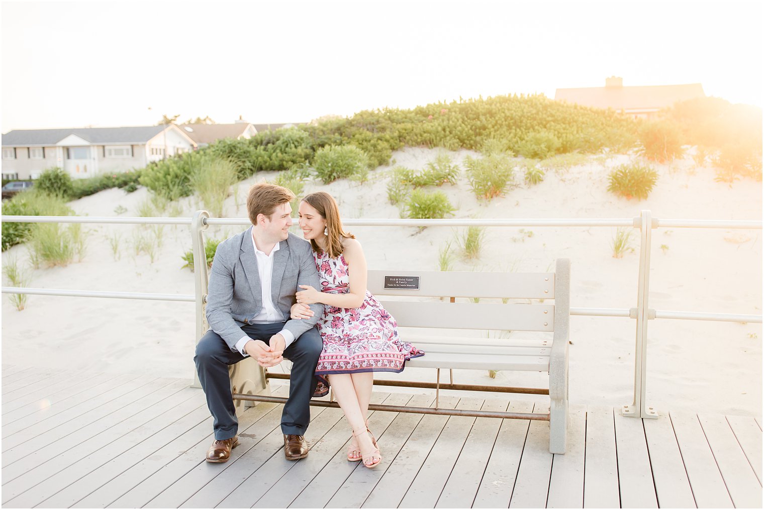 Sunset engagement photos in Spring Lake NJ