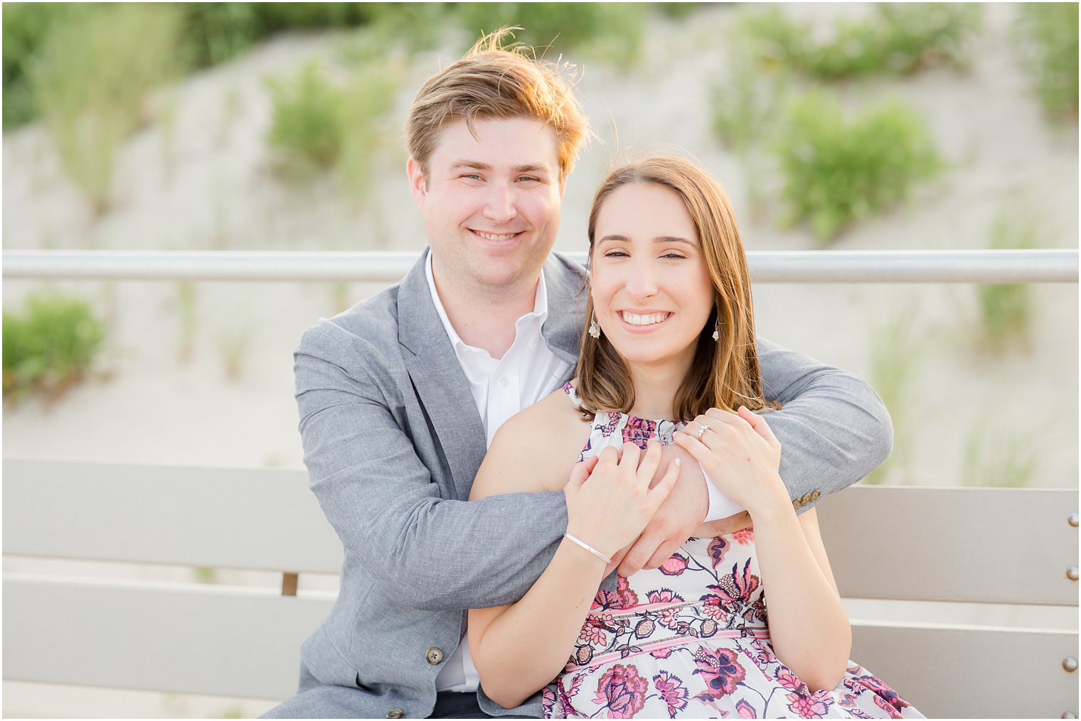 Golden hour engagement photos in Spring Lake