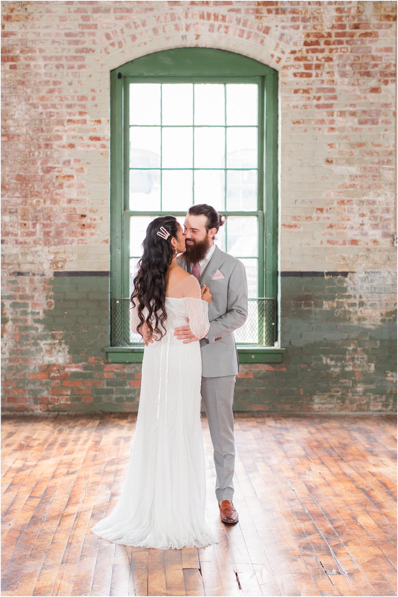 Bride and groom photos at Art Factory Studios in Paterson, NJ