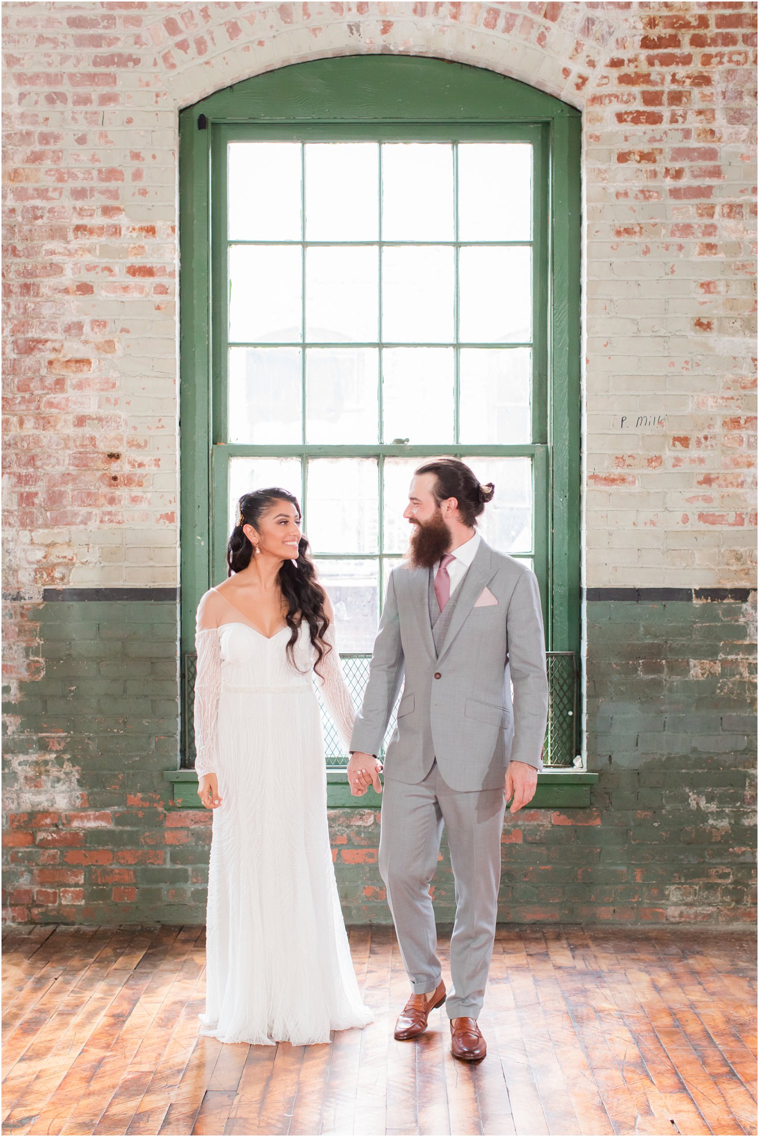 Bride and groom walking 