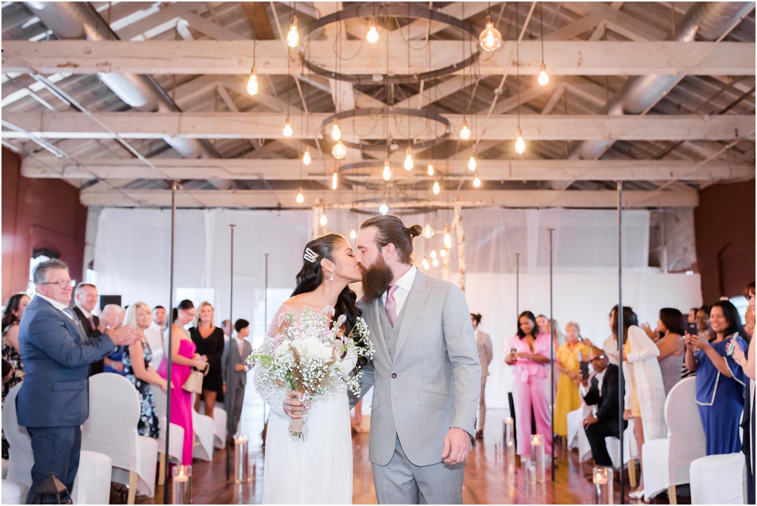 Wedding recessional during ceremony at Art Factory Studios in Paterson NJ