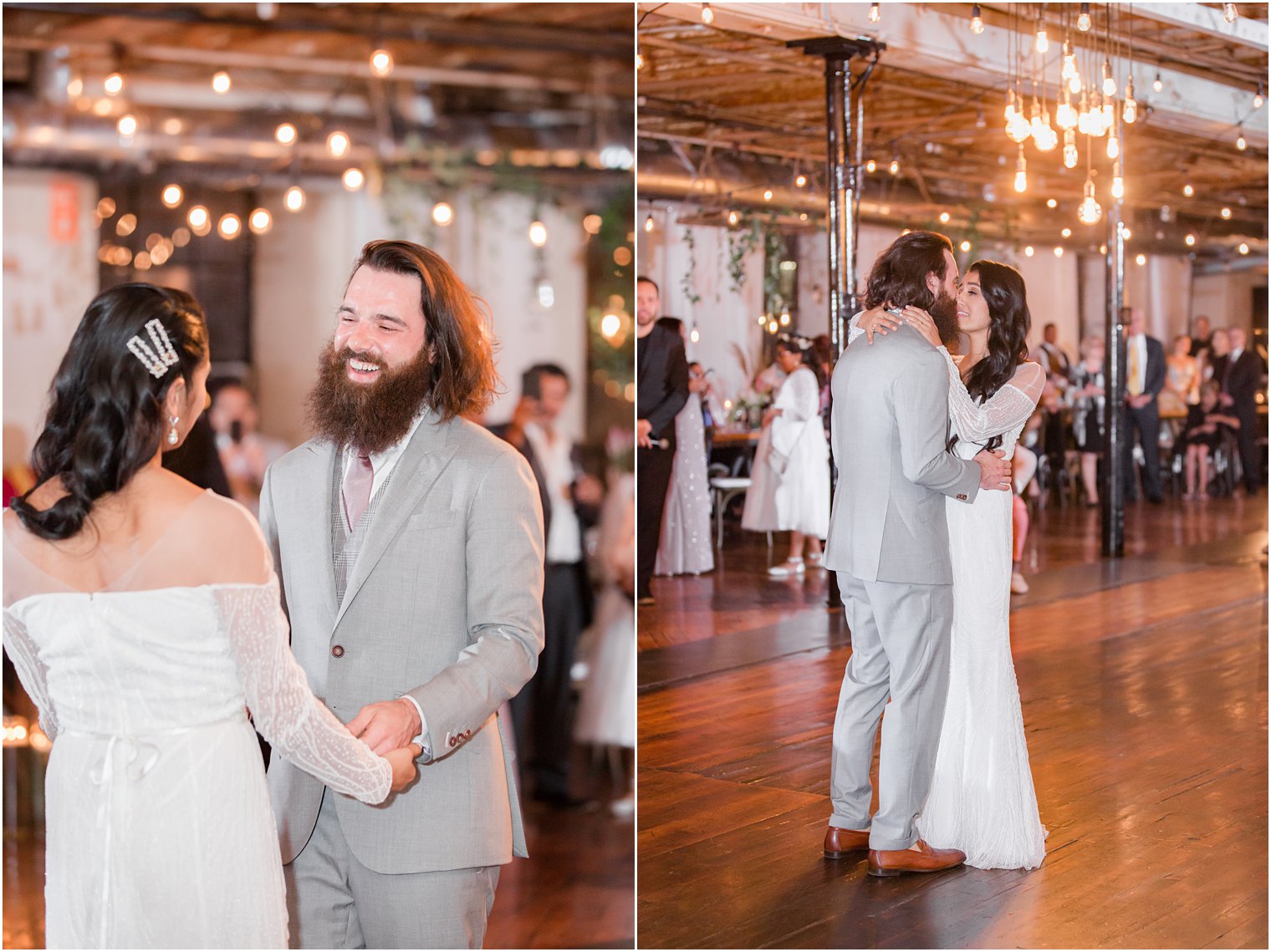 Reception dancing photos for industrial chic wedding at Art Factory Studios in Paterson NJ