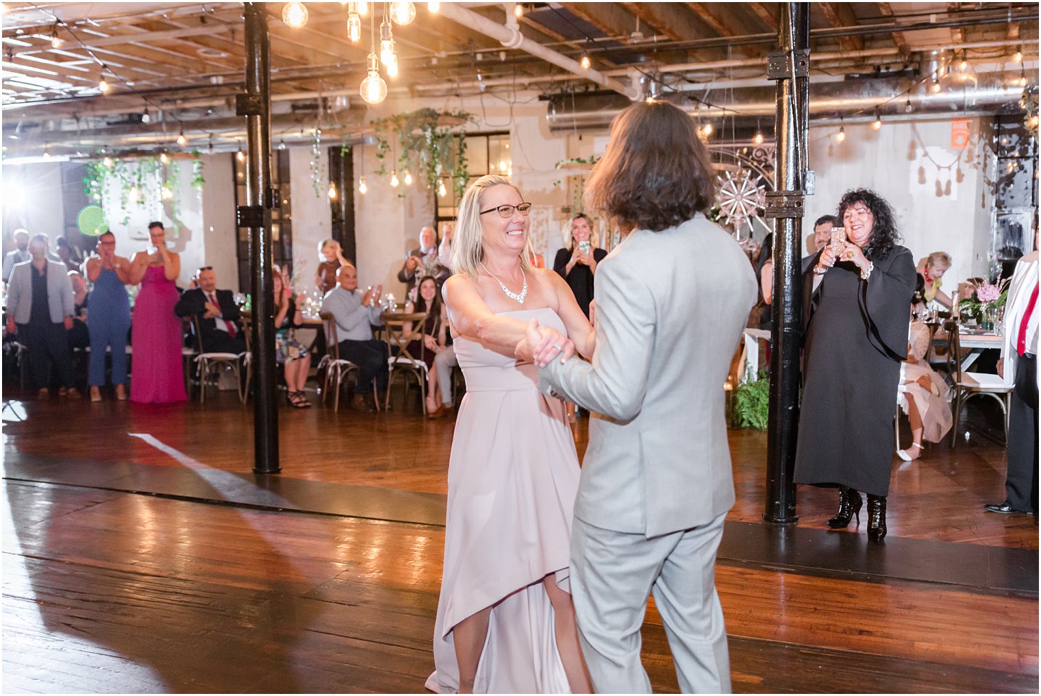 Reception dancing photos for industrial chic wedding at Art Factory Studios in Paterson NJ