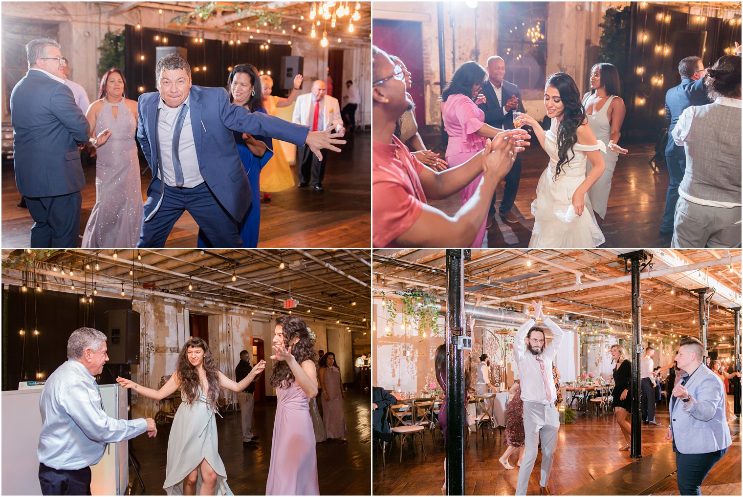 Reception dancing photos for industrial chic wedding at Art Factory Studios in Paterson NJ