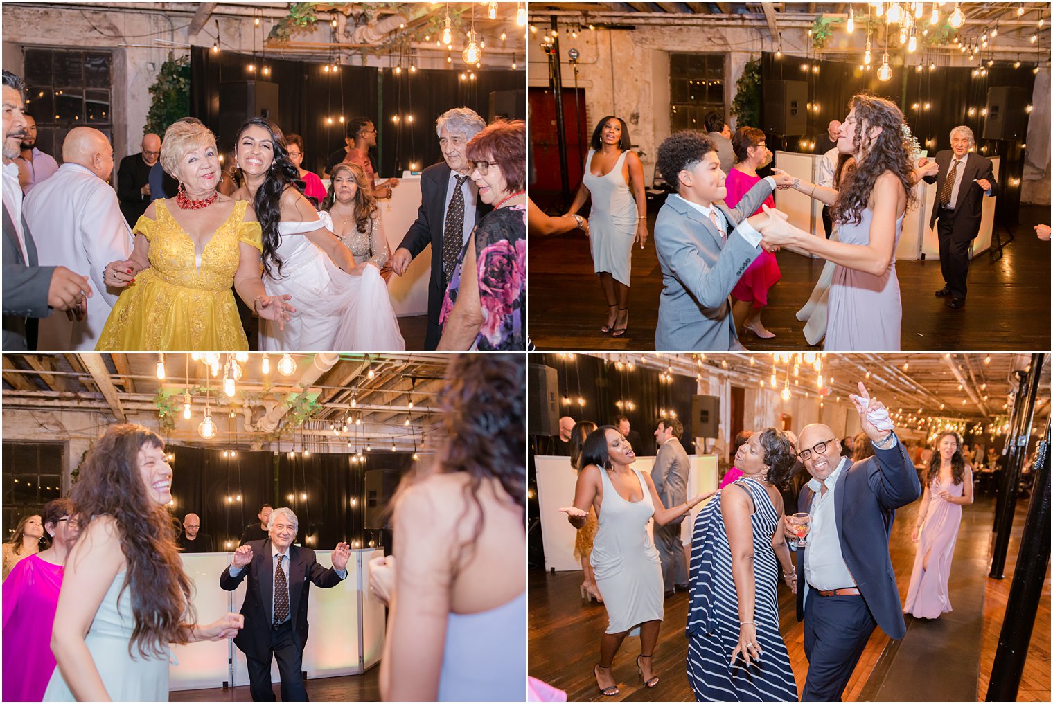 Reception dancing photos for industrial chic wedding at Art Factory Studios in Paterson NJ