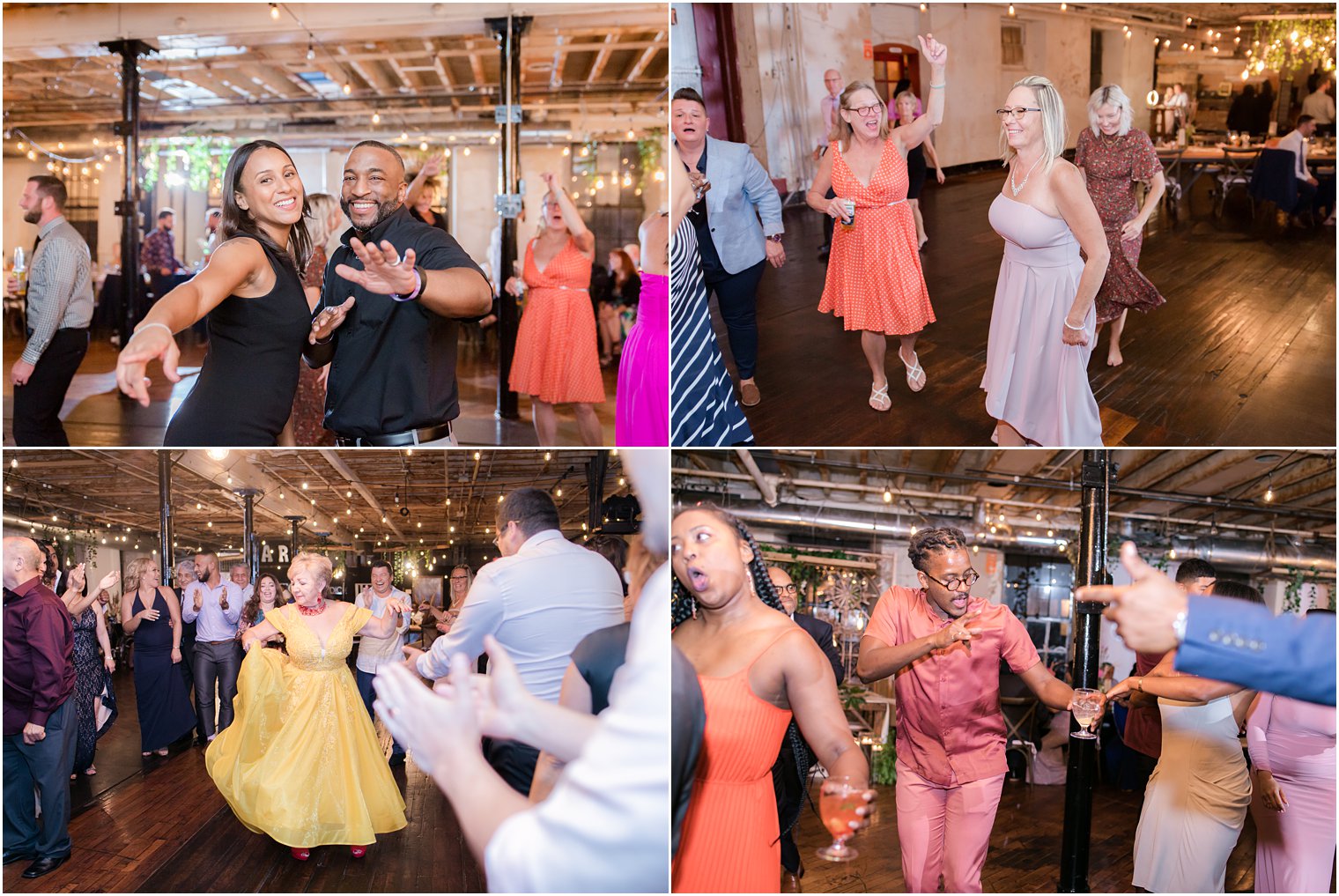 Reception dancing photos for industrial chic wedding at Art Factory Studios in Paterson NJ