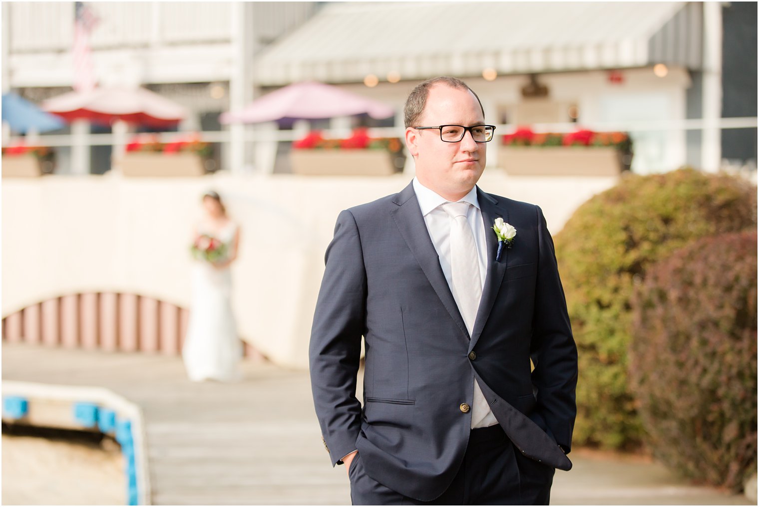 first look at Lake Mohawk Country Club wedding with Idalia Photography