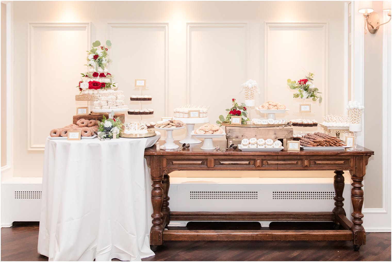 dessert table and cake by Patty Cakes at Lake Mohawk