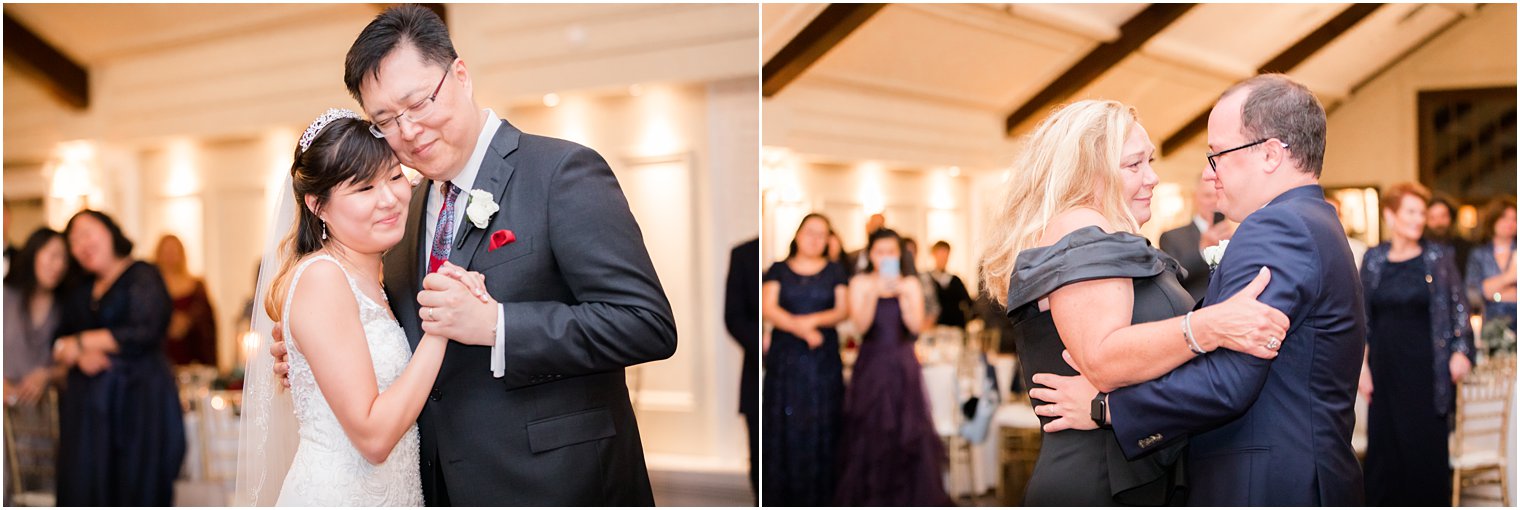 parent dances during wedding reception at Lake Mohawk Country Club