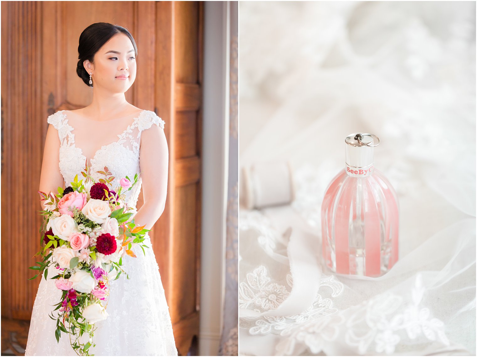 fall bride with cascading bouquet photographed by Idalia Photography