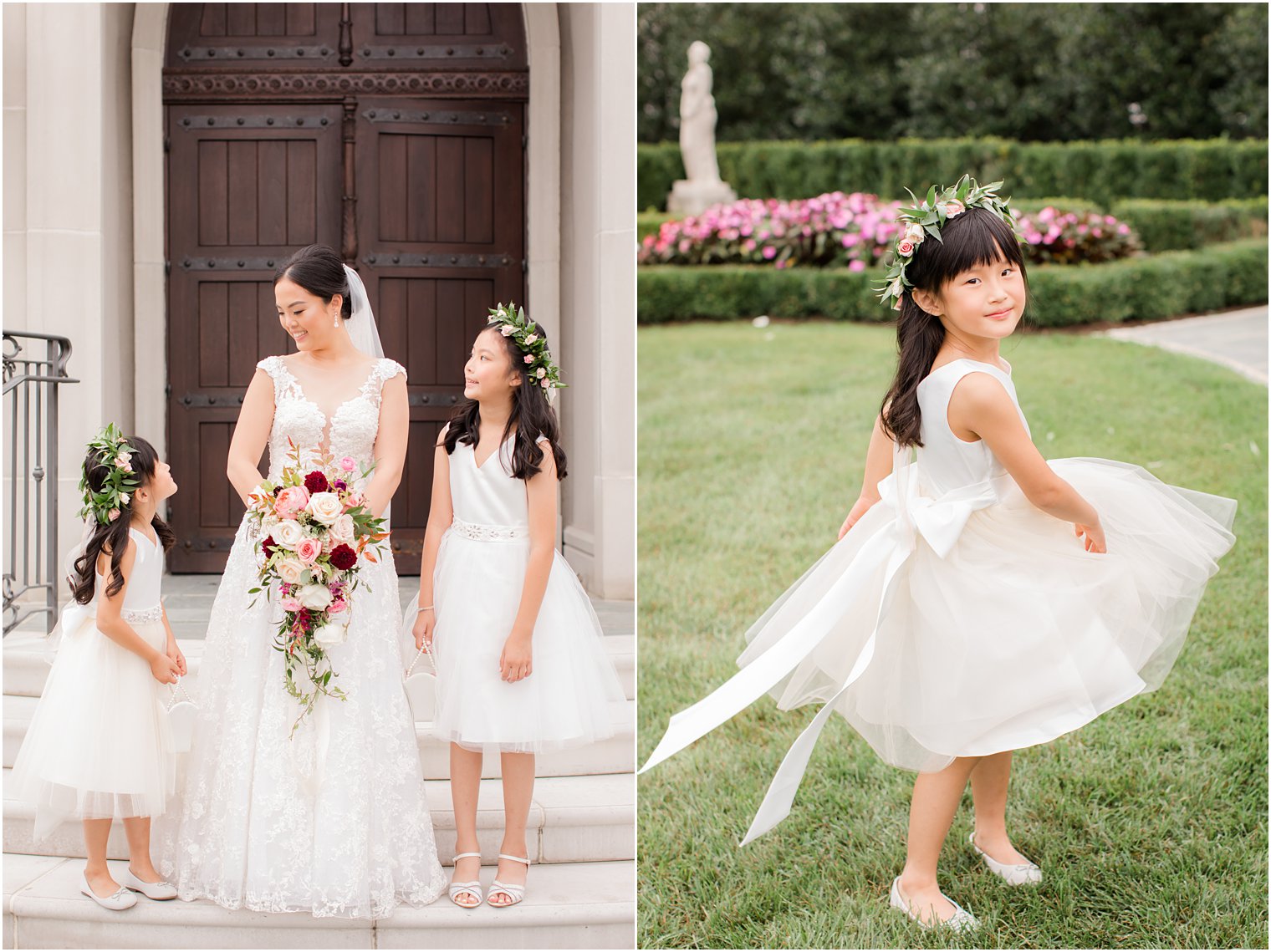 bride and flower girls for Park Chateau Estate wedding