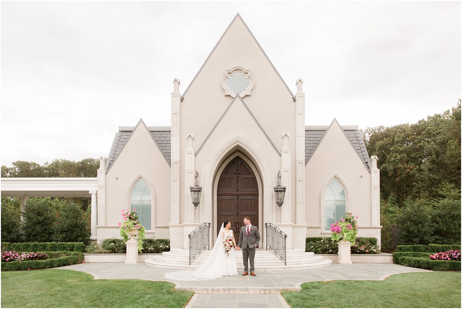 Bride and groom at Park Chateau Estate chapel