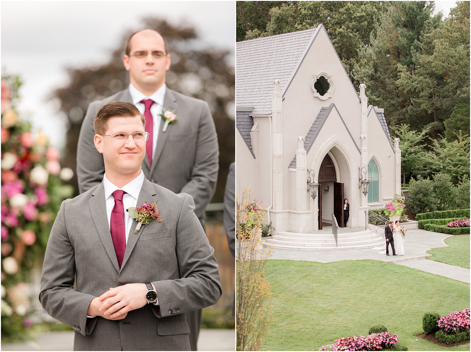 bride walks down the aisle at Park Chateau Estate with Idalia Photography