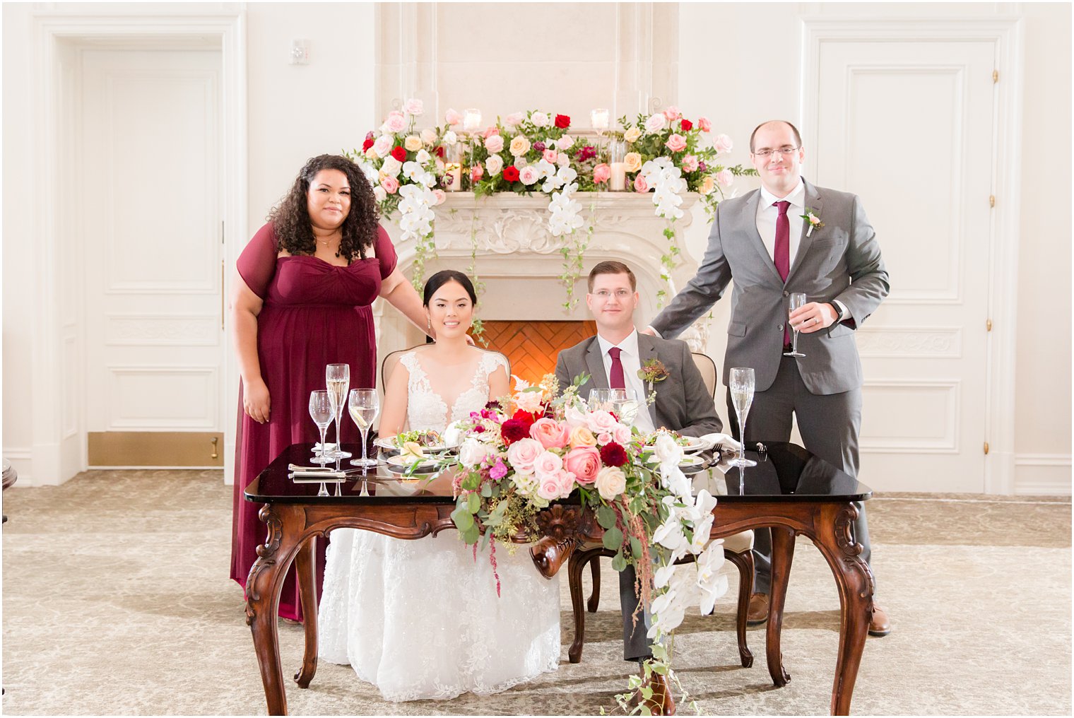 bride and groom with best man and maid of honor photographed by Idalia Photography