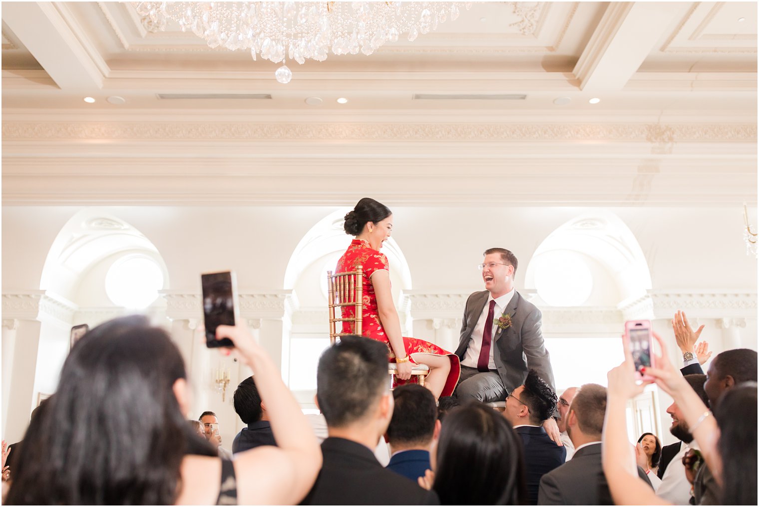 bride and groom during wedding reception photographed by Idalia Photography