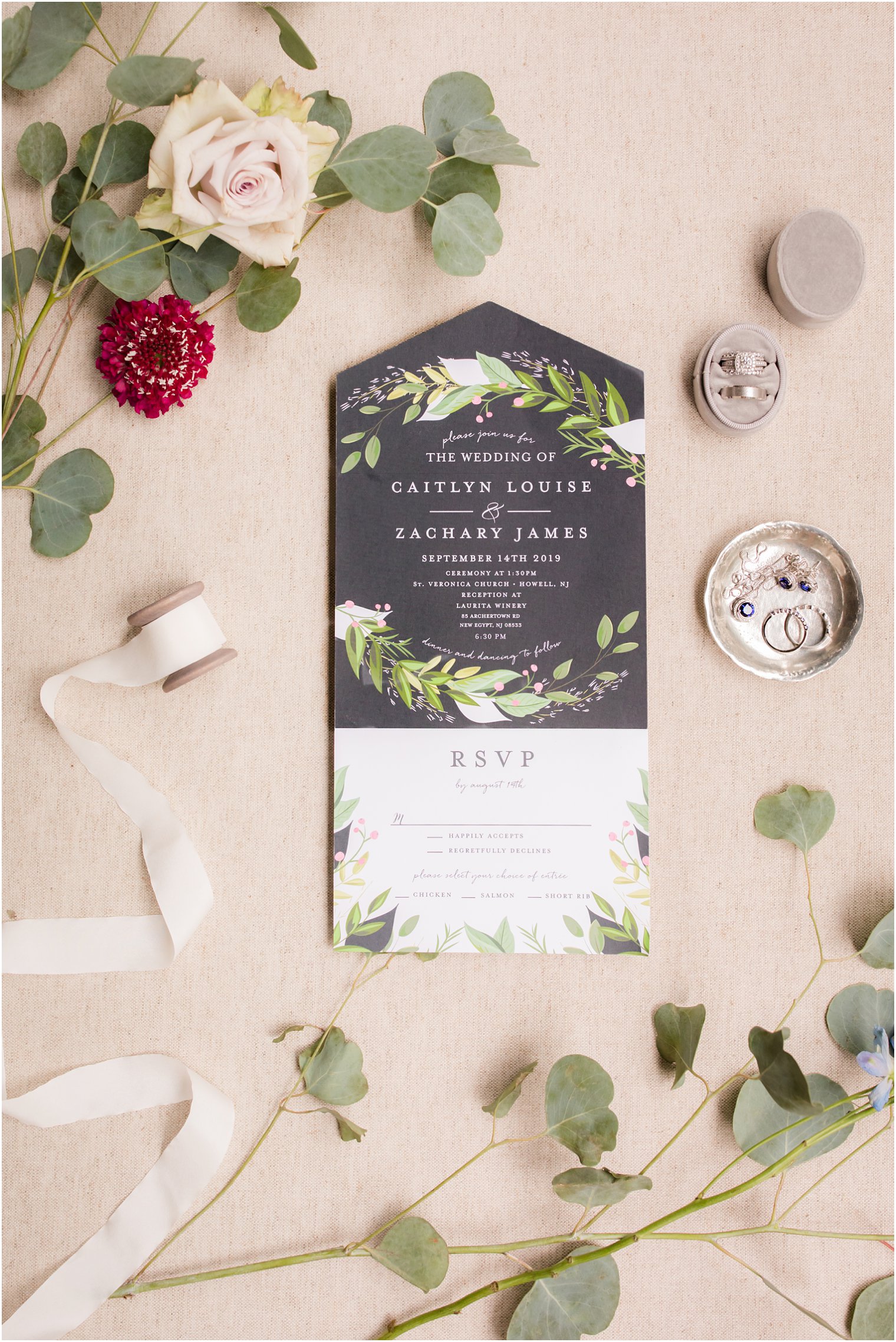 Wedding invitation for winery wedding by Minted