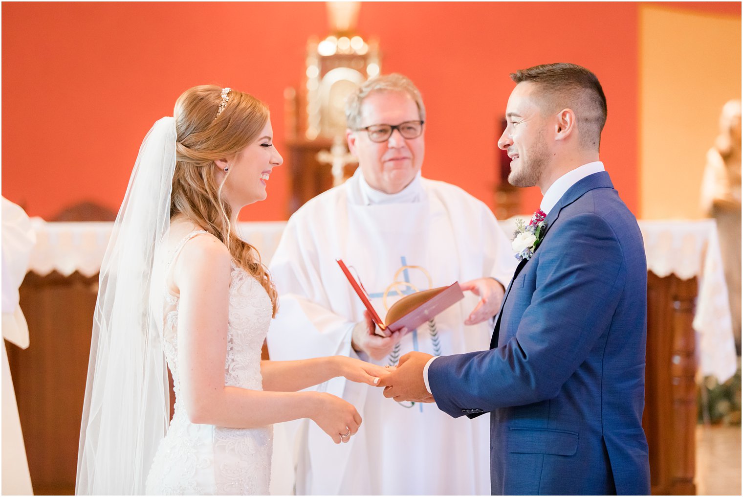 Wedding ceremony at St. Veronica's Church in Howell, NJ