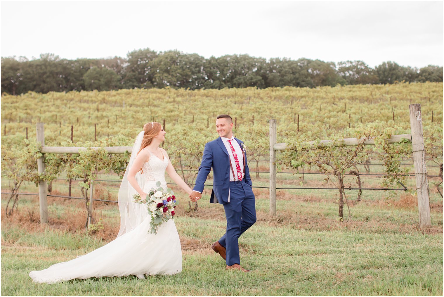 bride and groom portraits at Laurita Winery wedding venue at New Egypt, NJ