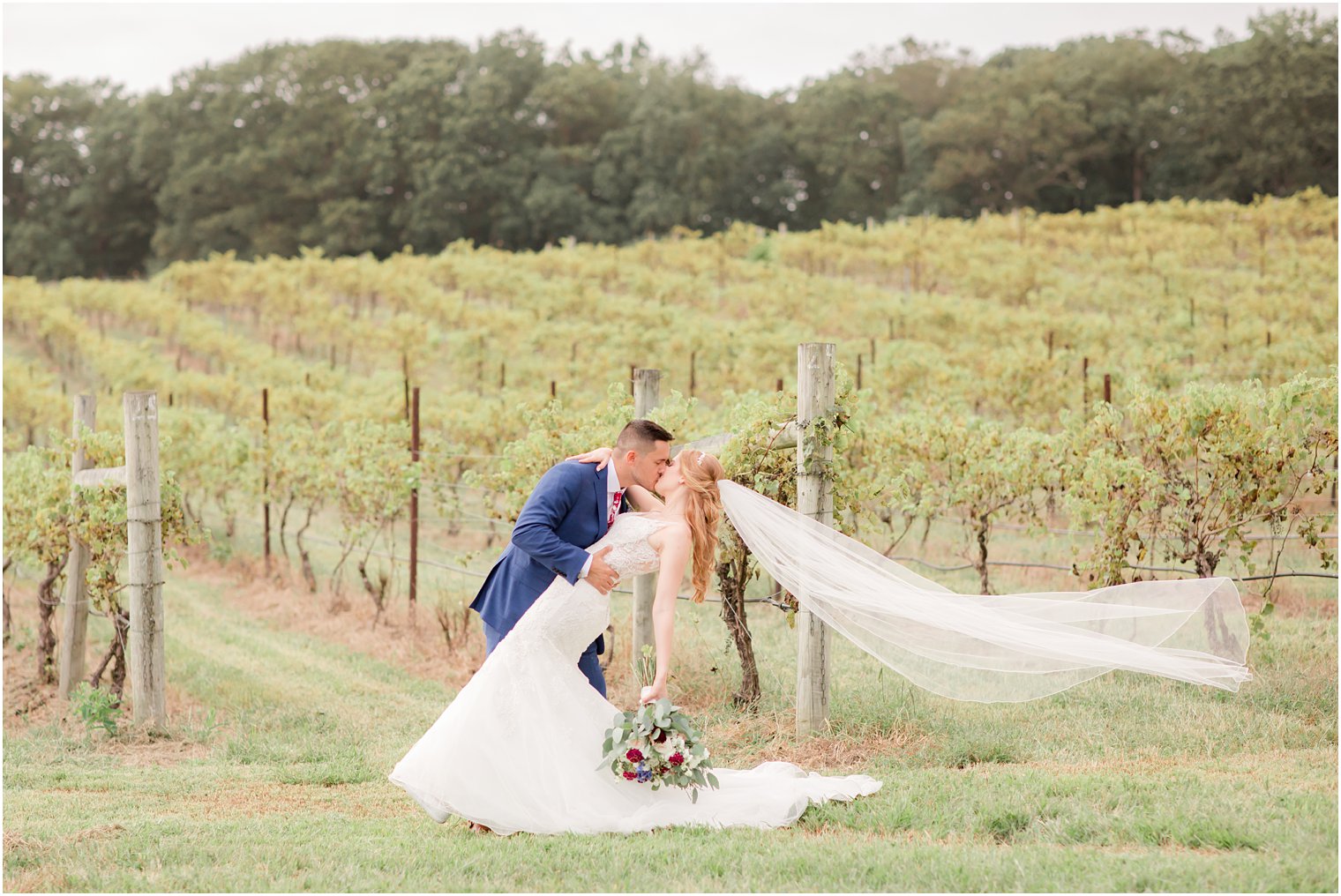 bride and groom portraits at Laurita Winery wedding venue at New Egypt, NJ