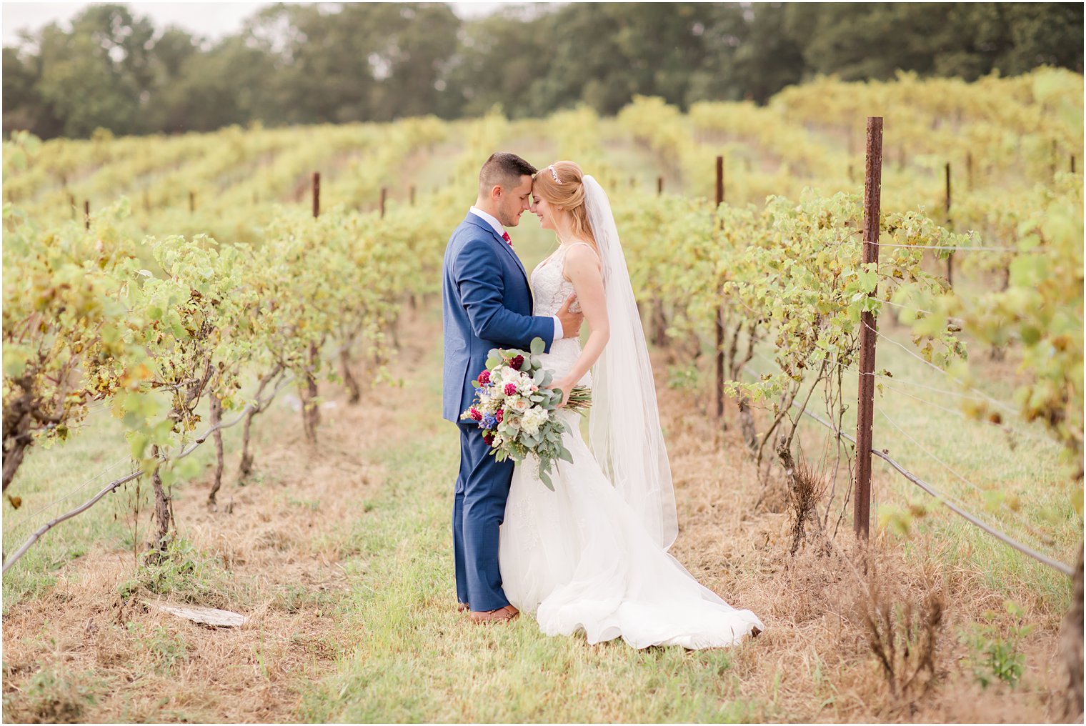 bride and groom portraits at Laurita Winery wedding venue at New Egypt, NJ