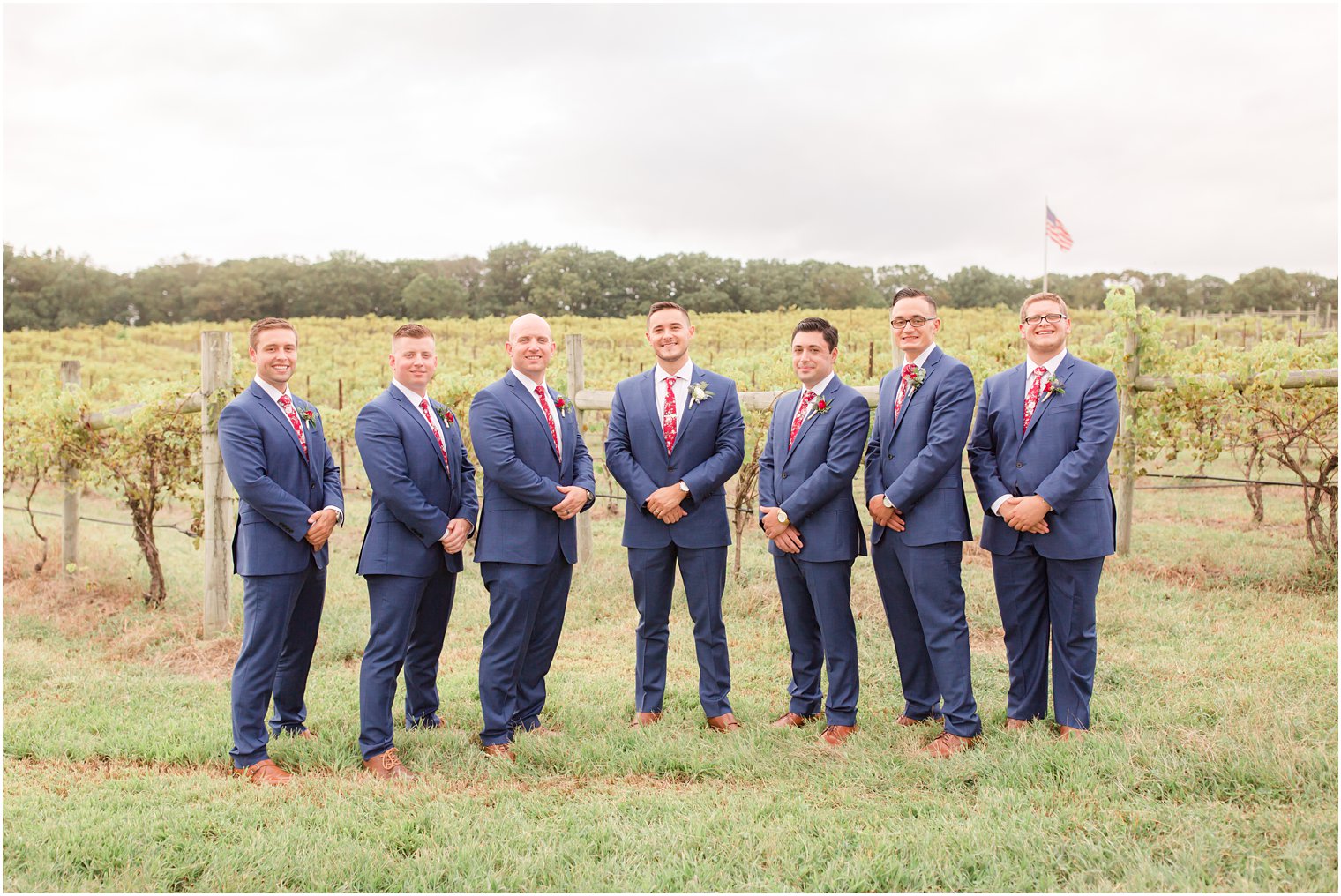 Formal groomsmen photo at Laurita Winery