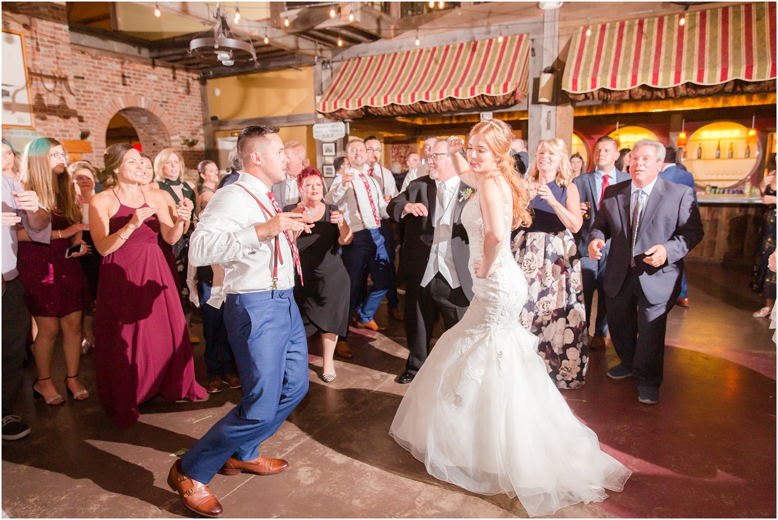 Bride and groom on dance floor at Laurita Winery