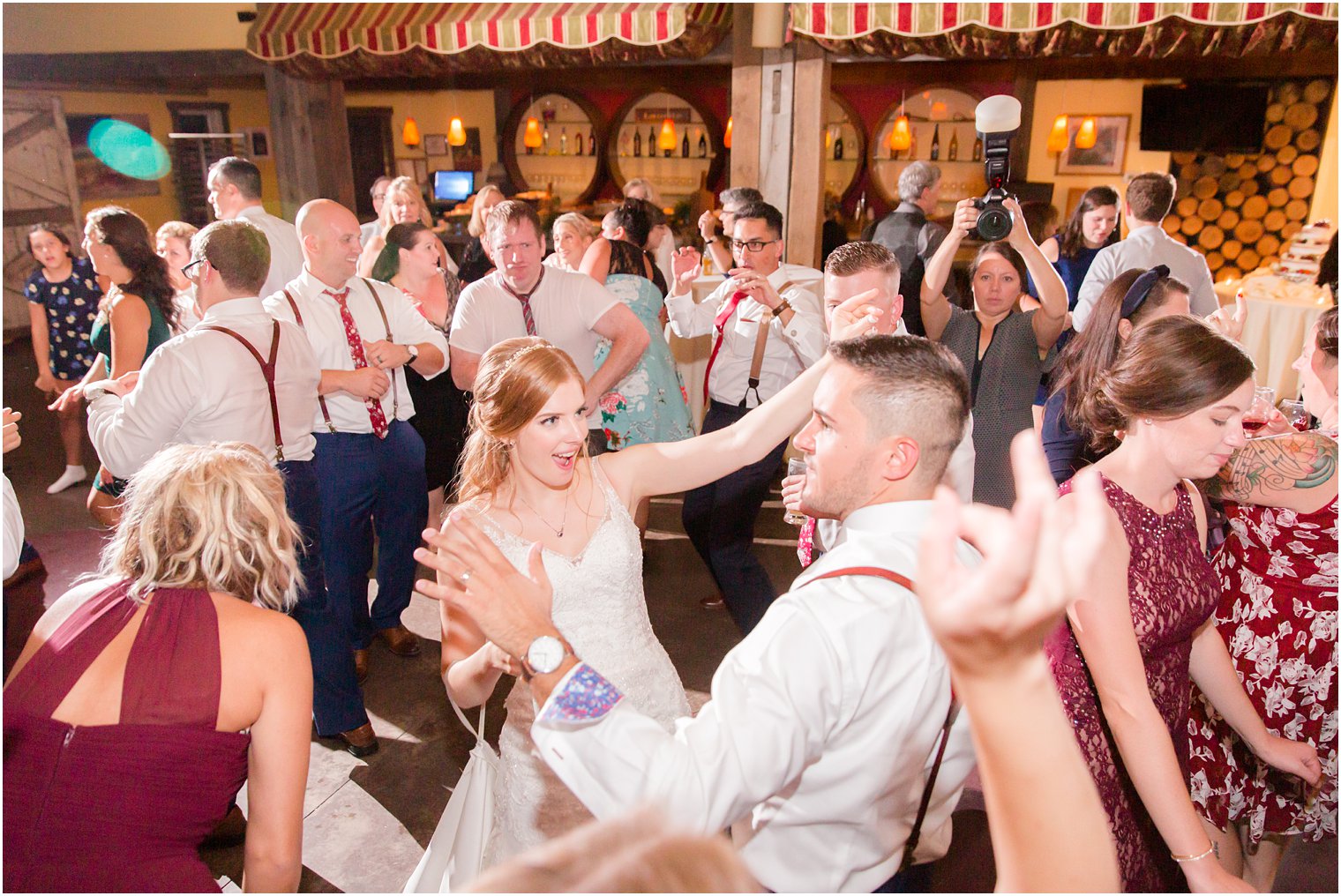 Bride and groom on dance floor at Laurita Winery
