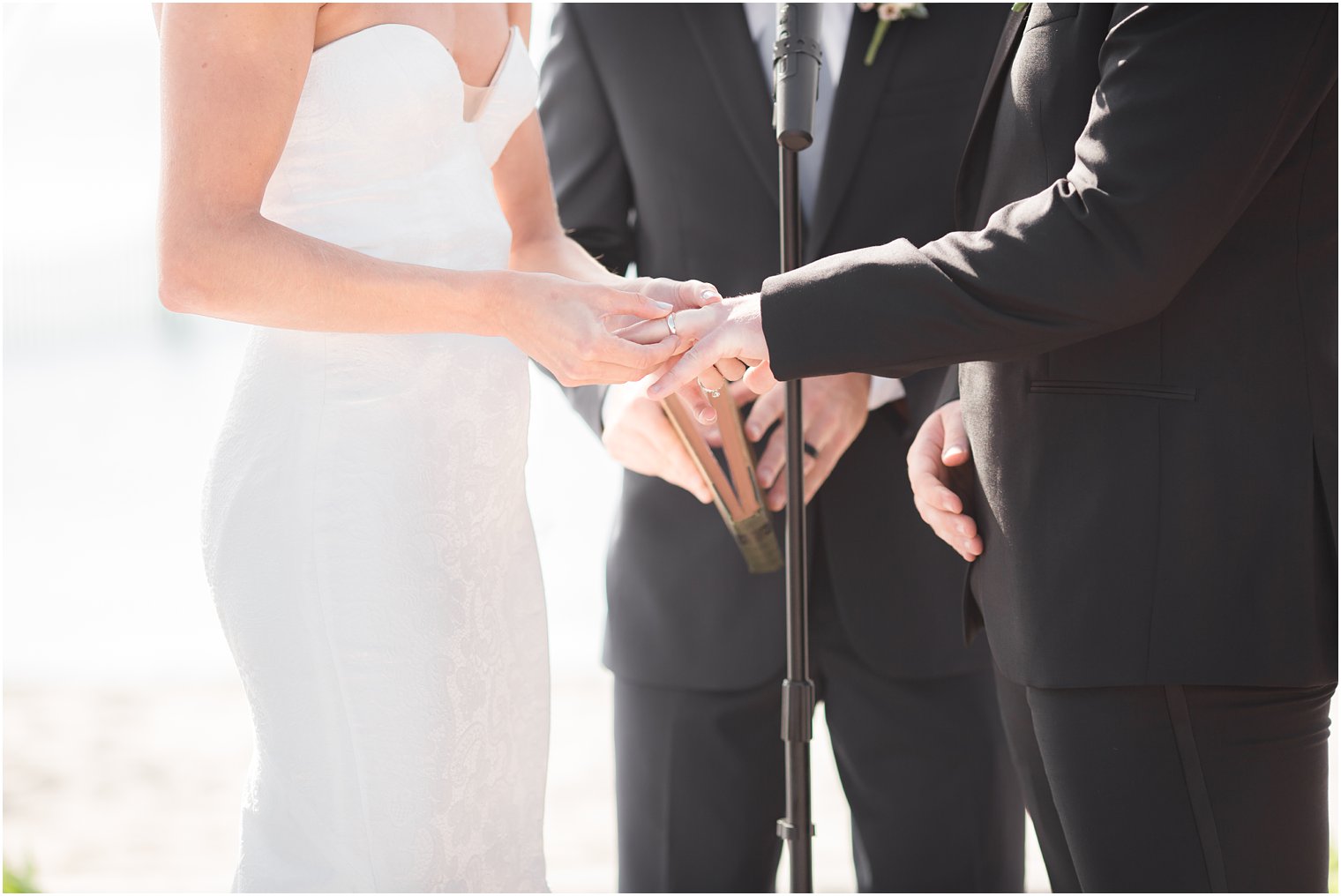 Outdoor wedding ceremony at Brant Beach Yacht Club