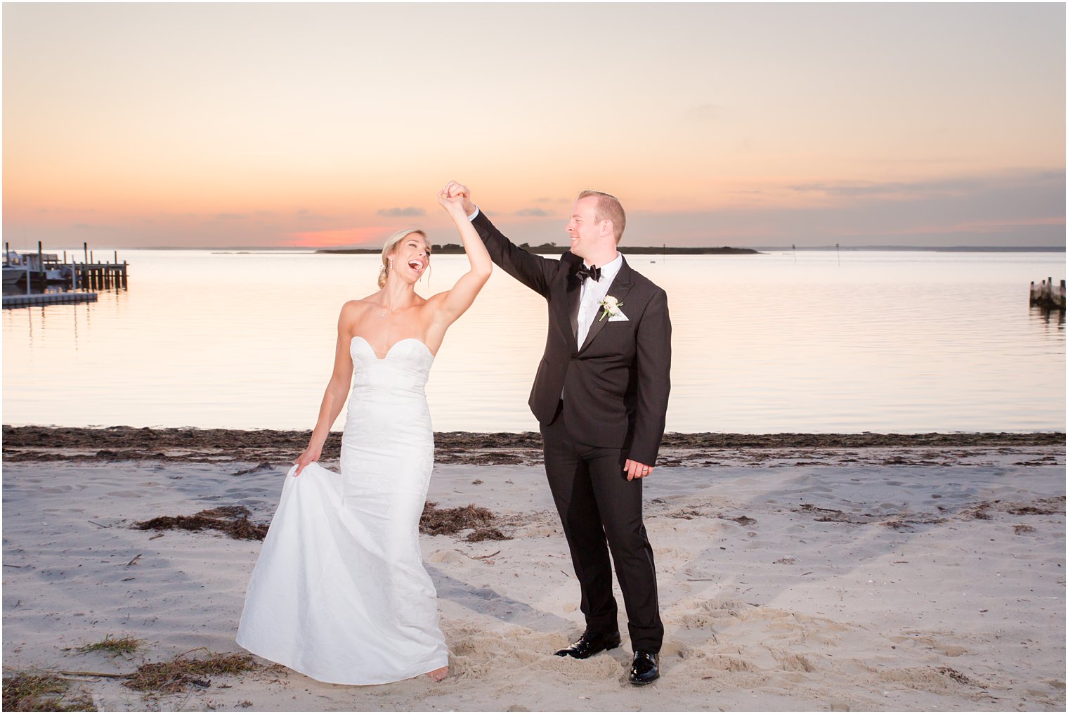 sunset at Brant Beach Yacht Club by LBI Wedding Photographers Idalia Photography