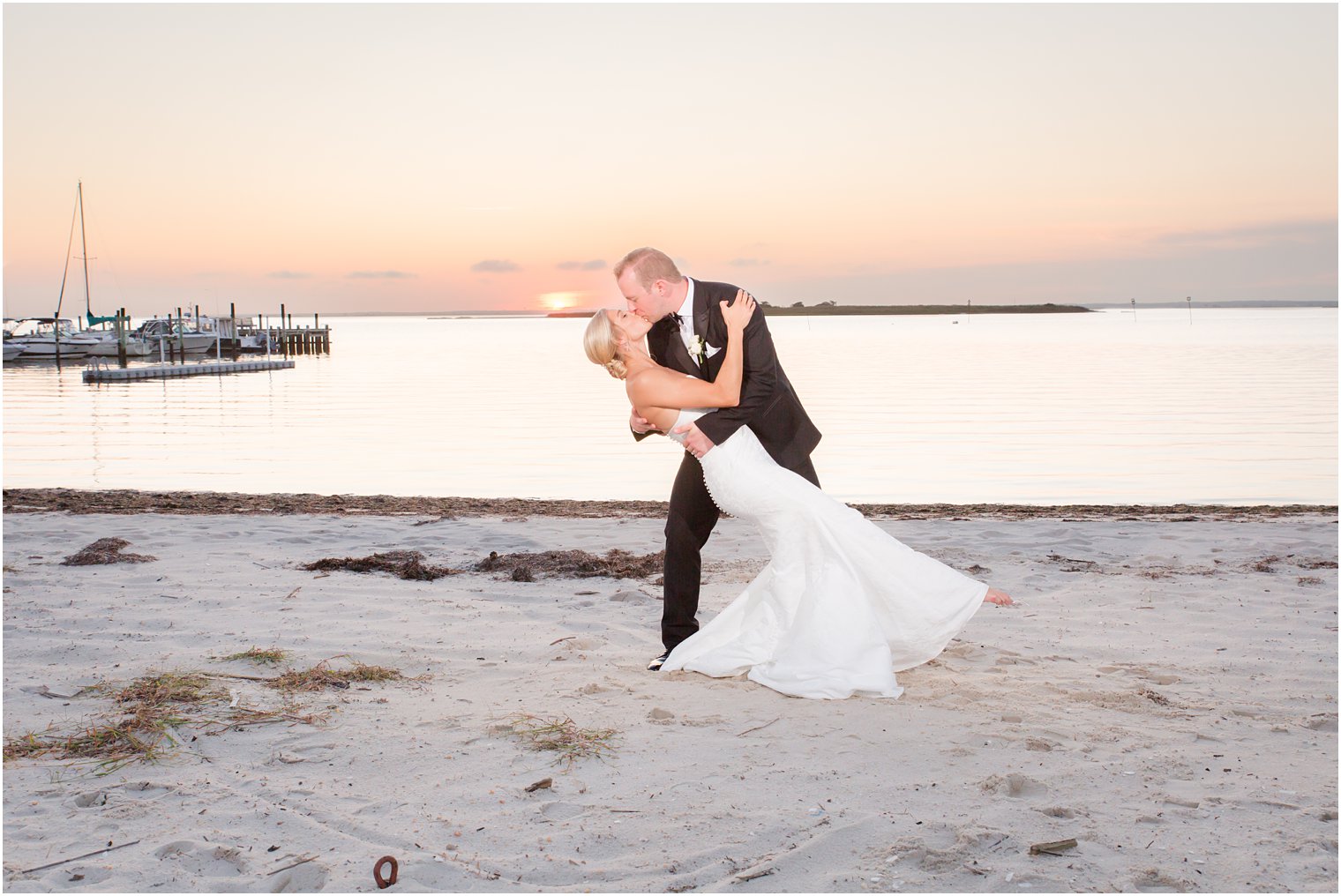sunset at Brant Beach Yacht Club by LBI Wedding Photographers Idalia Photography