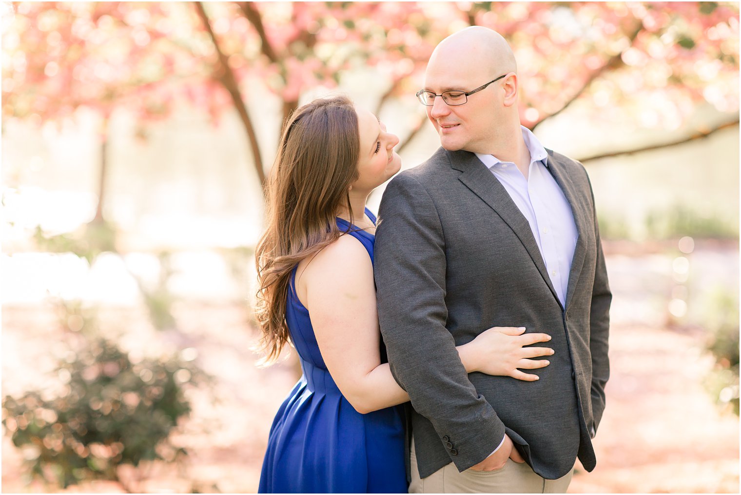Engagement photos at Branch Brook Park for young couple