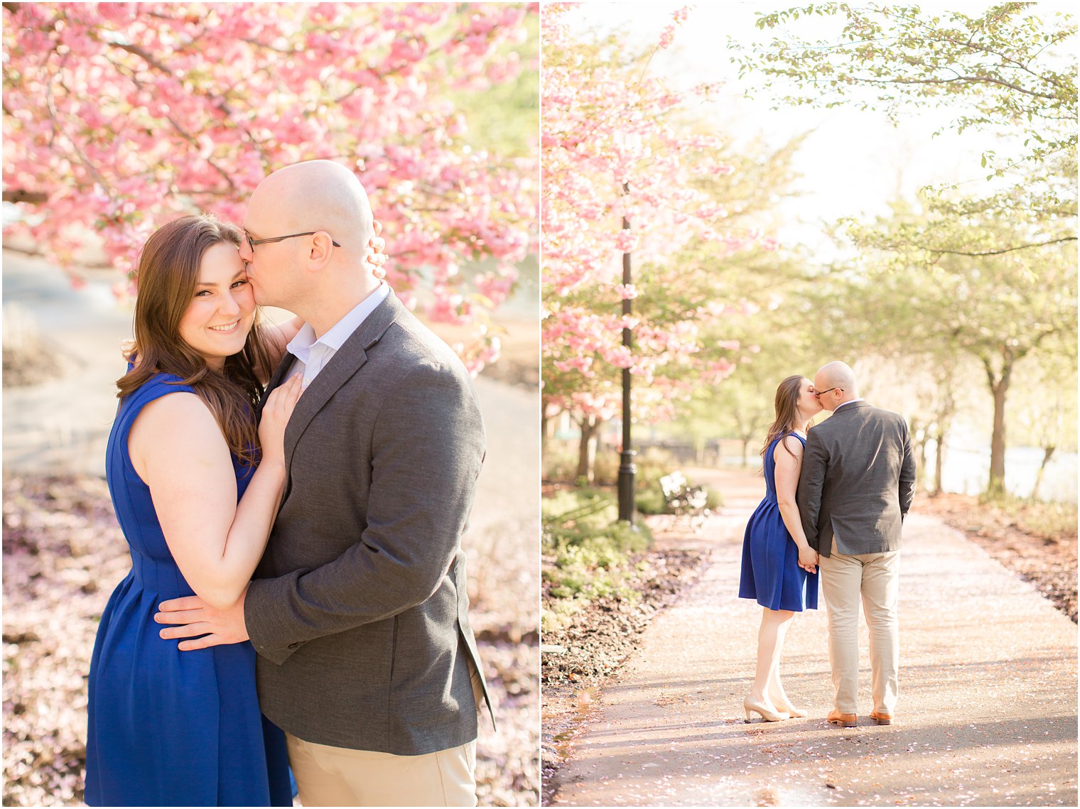 Romantic engagement photos at Branch Brook Park