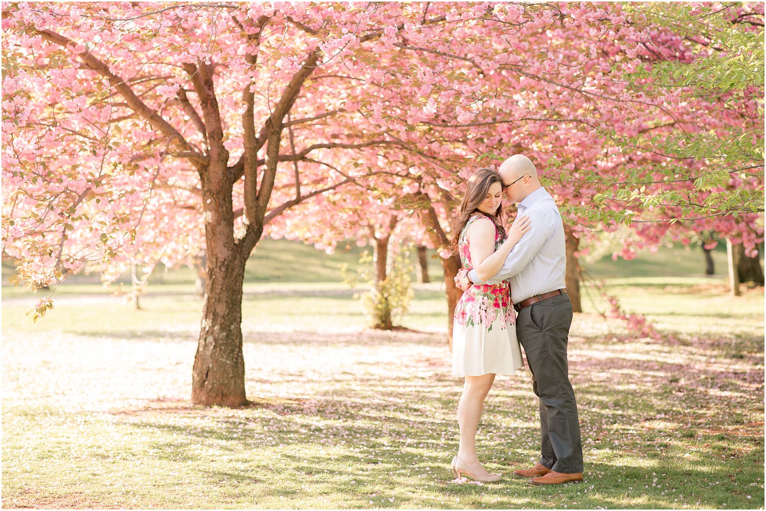 Engagement photos at Branch Brook Park in Newark, NJ 