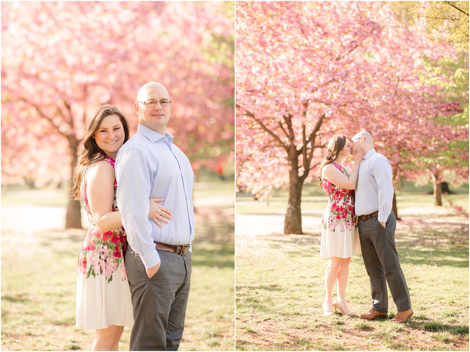 Engaged couple at Branch Brook Park