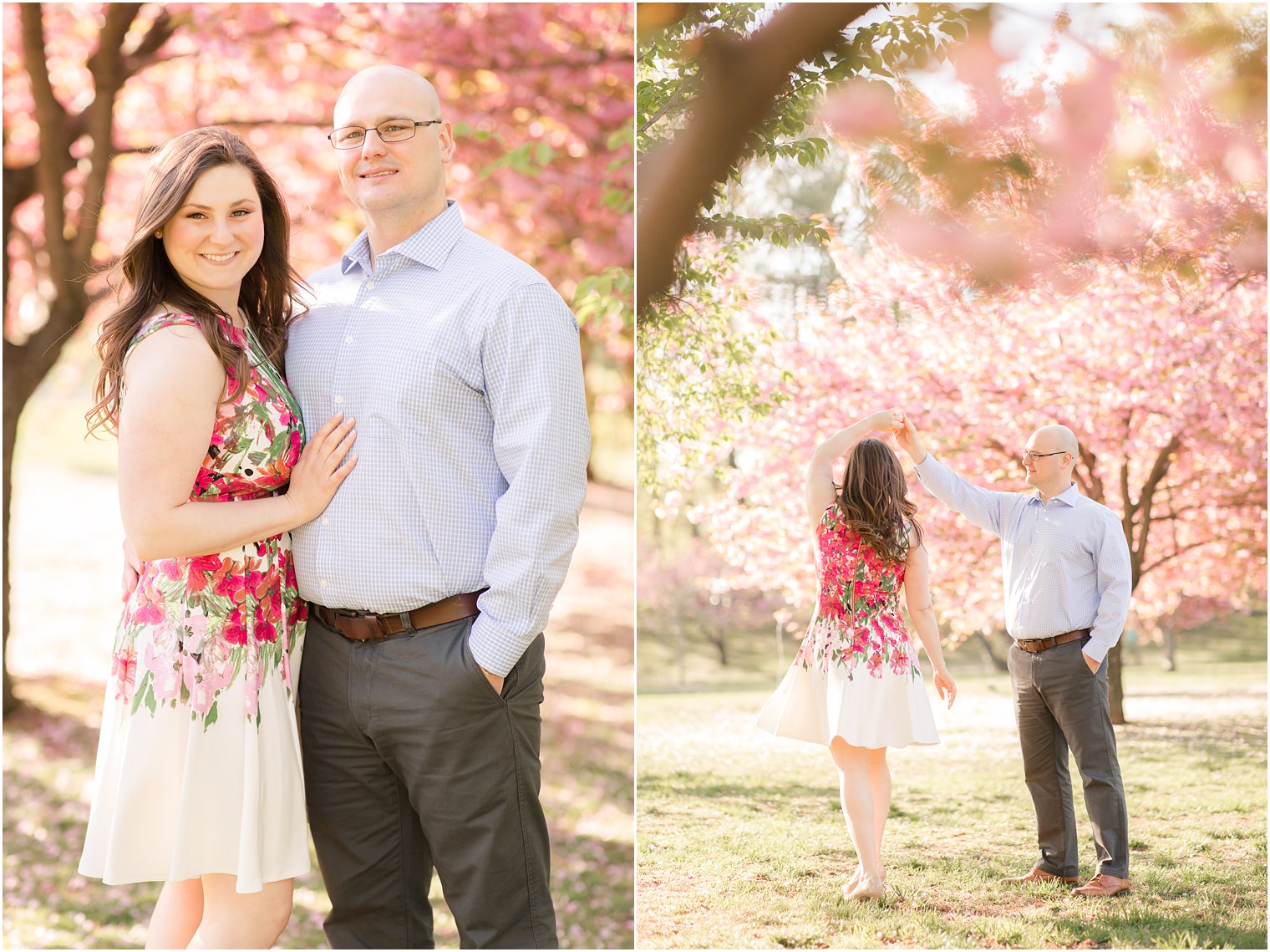 Traditional engagement photos at Branch Brook Park