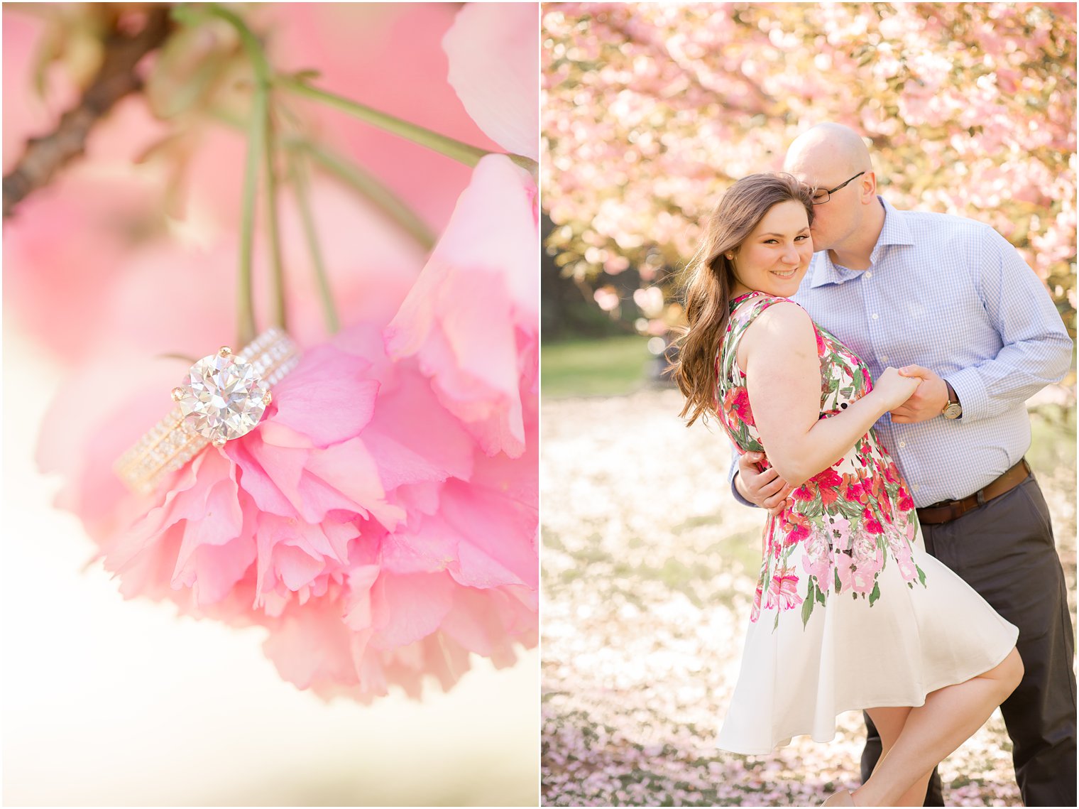 Fun couple during engagement photos