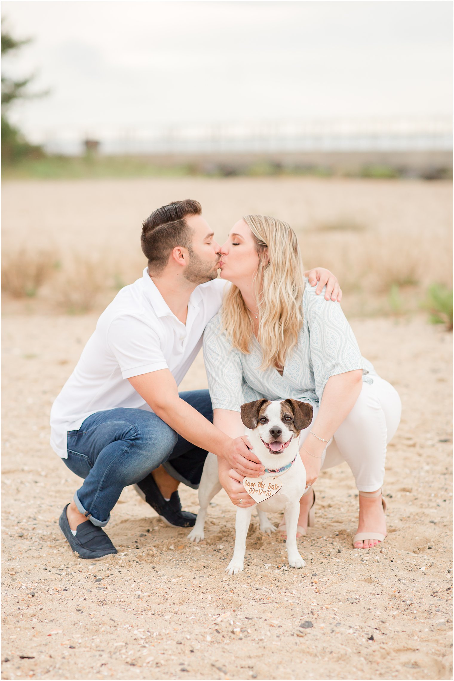 engagement photos with dog photographed by NJ wedding photographer Idalia Photography