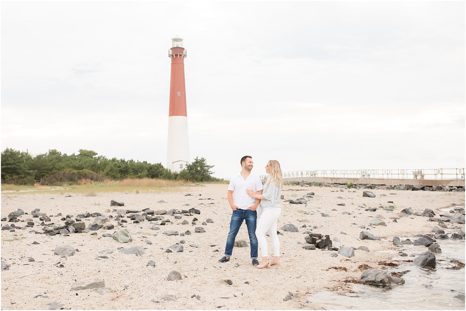 engagement photos by Barnegat Lighthouse by Idalia Photography