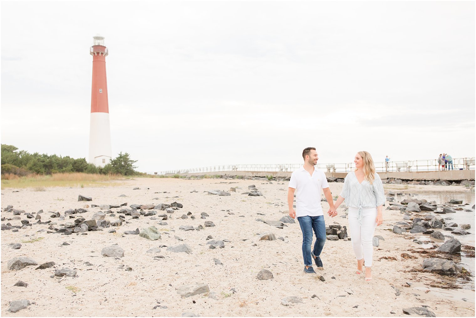 romantic engagement session along beach with Idalia Photography