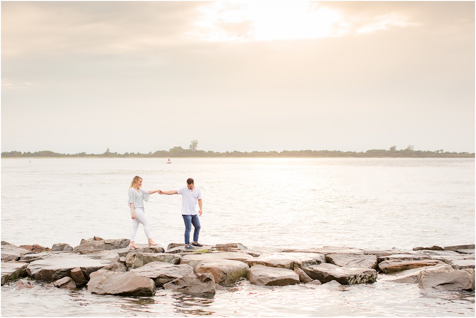 engagement session along Long Beach Island with Idalia Photography