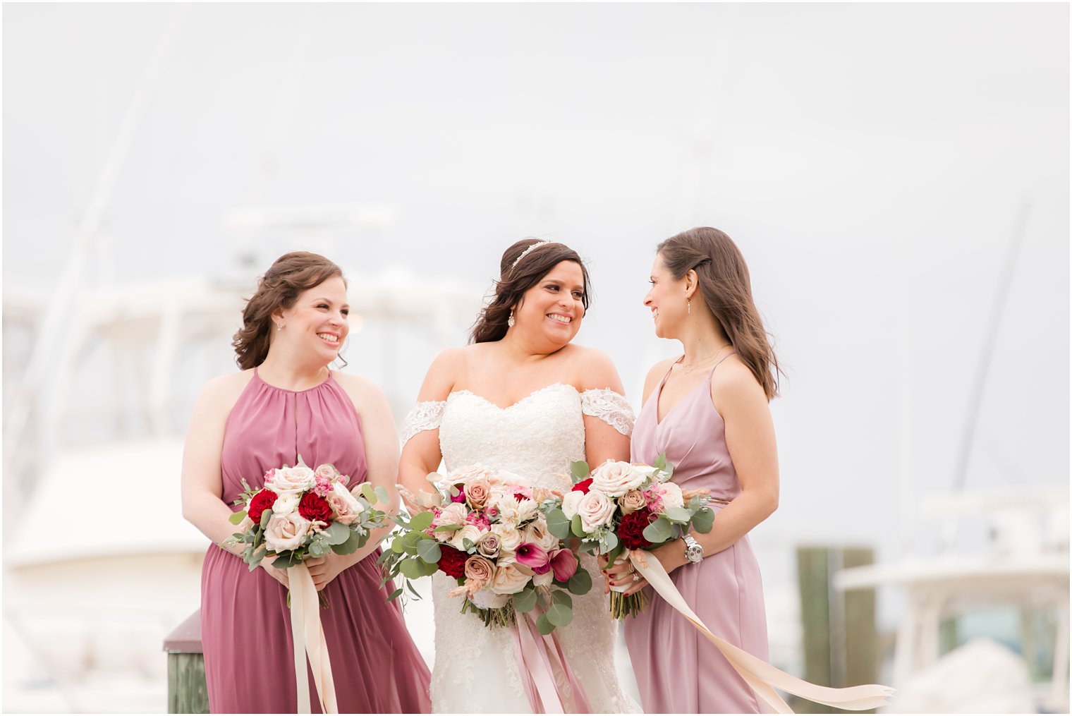 bridesmaid portraits at Clarks Landing Yacht Club with Idalia Photography