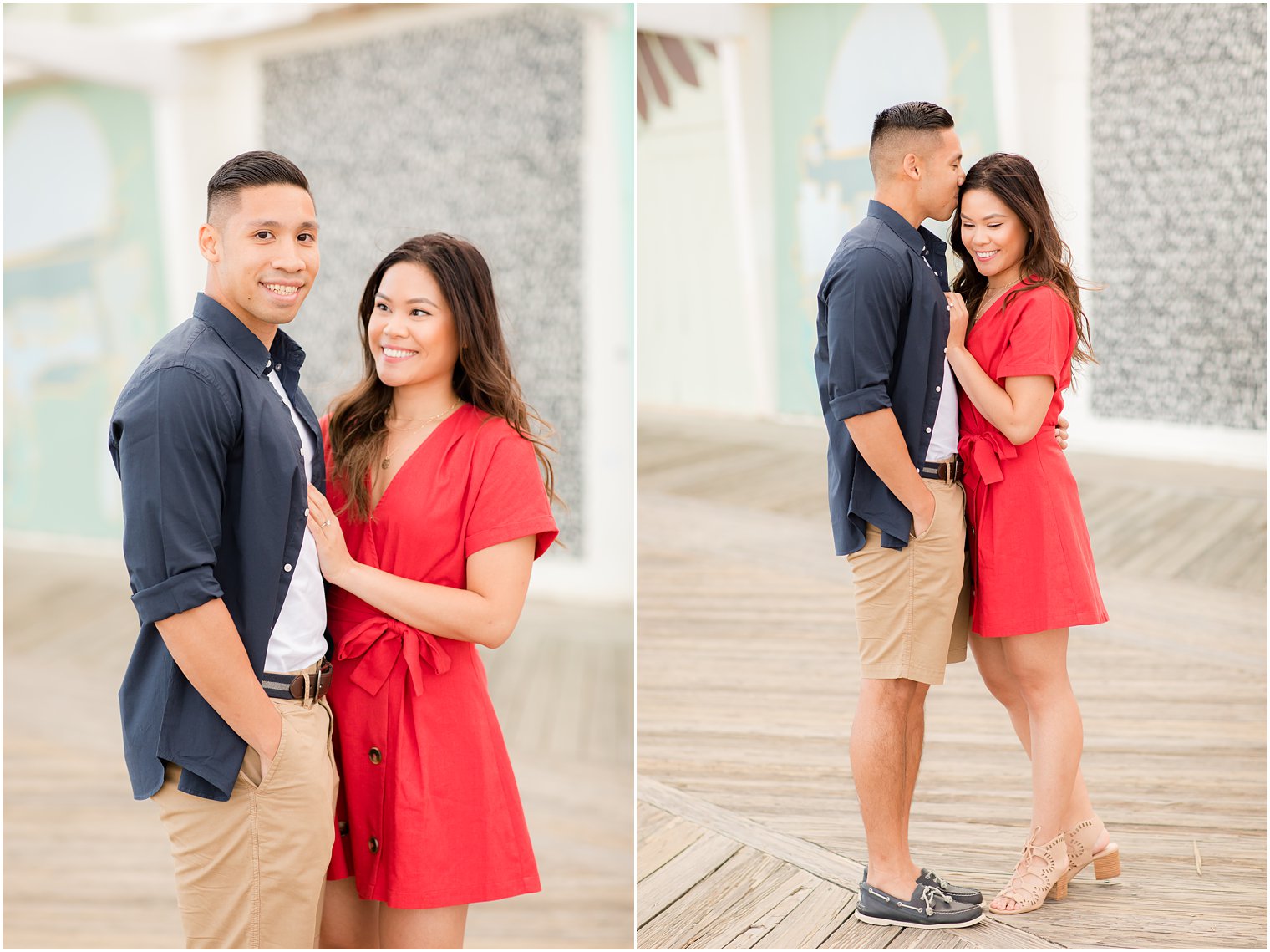 engagement portraits with Idalia Photography on Asbury Park boardwalk