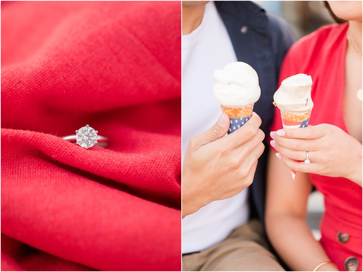ice cream during engagement portraits by Idalia Photography