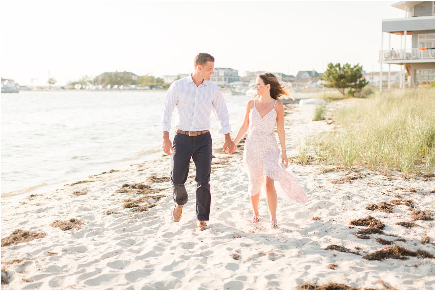 beach engagement session on the Jersey Shore with Idalia Photography