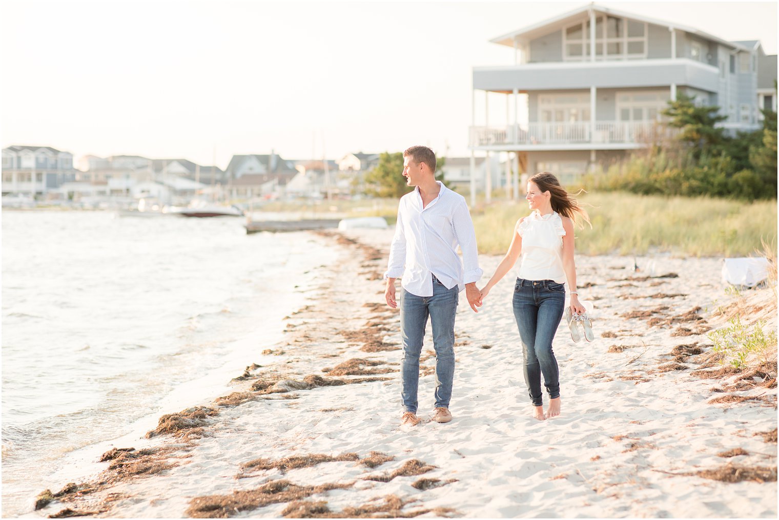 casual Jersey Shore engagement photos by Idalia Photography