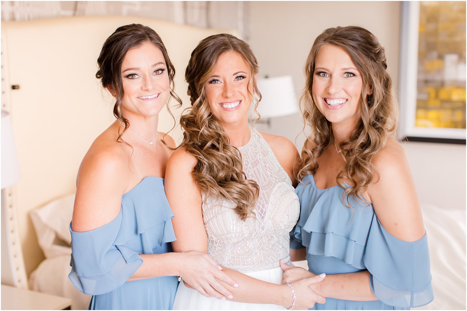 bride and bridesmaids pose for Stone House at Stirling Ridge wedding photos