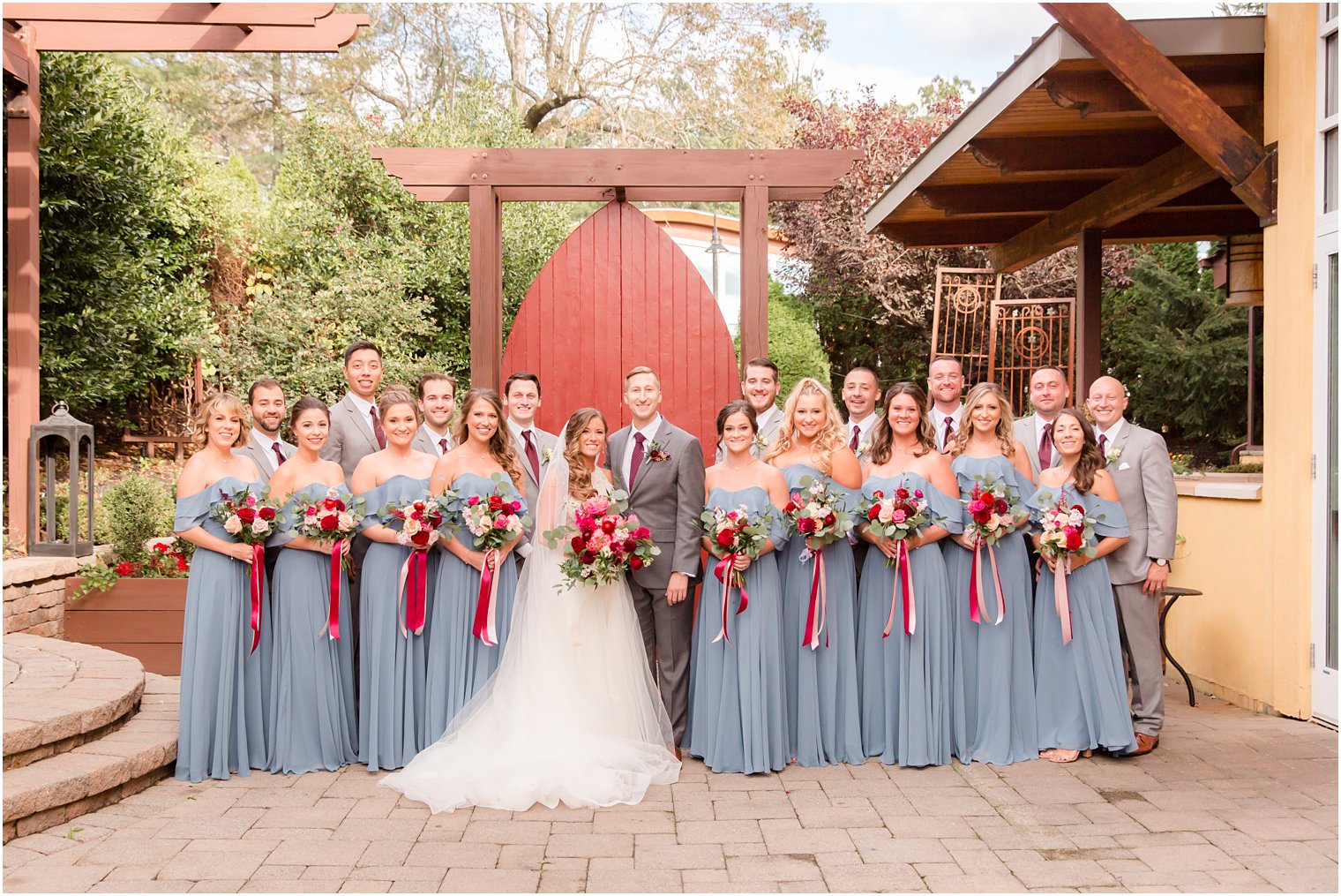 large bridal party photographed by NJ wedding photographer Idalia Photography