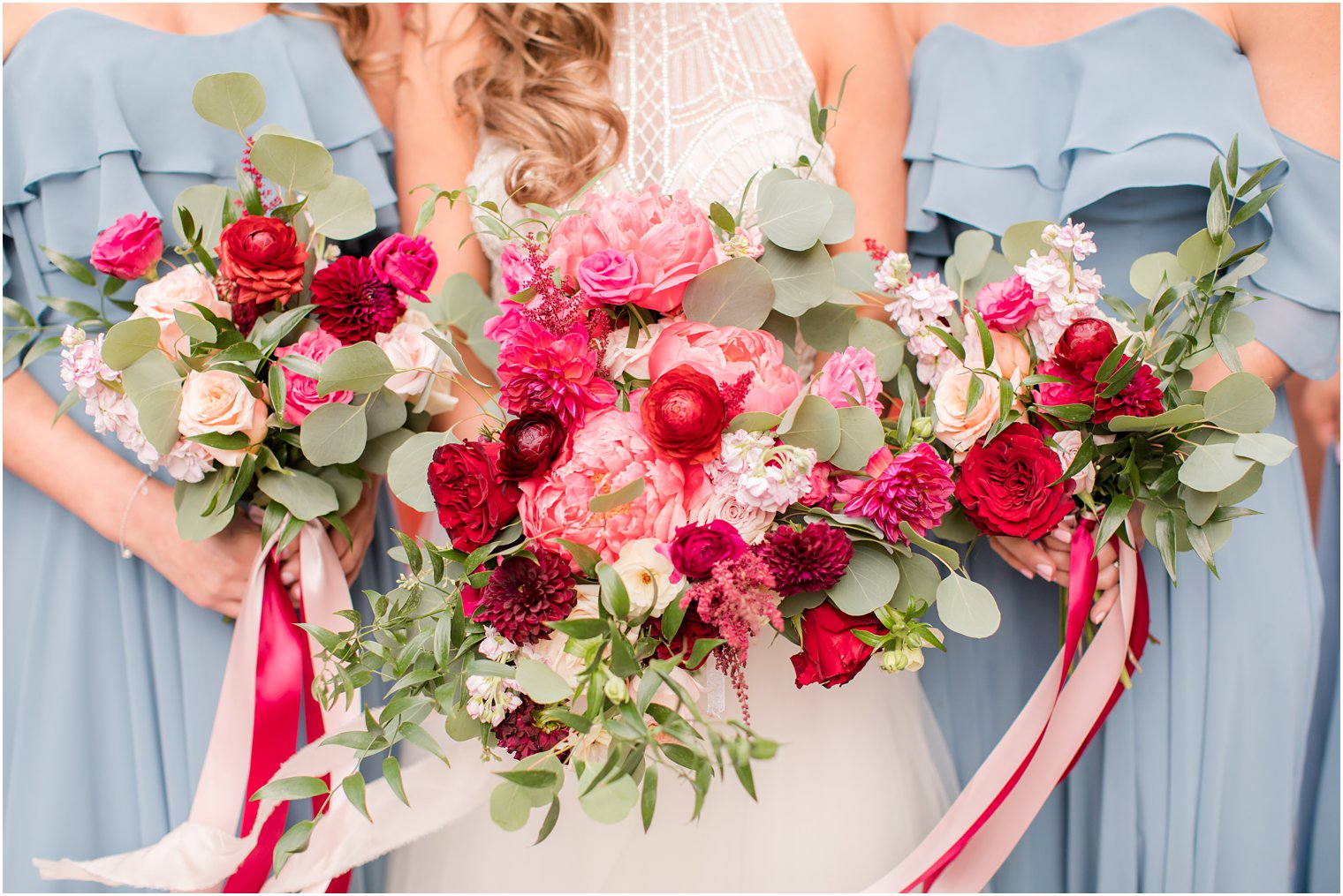 bright pink wedding bouquet by Pink Dahlia Vintage