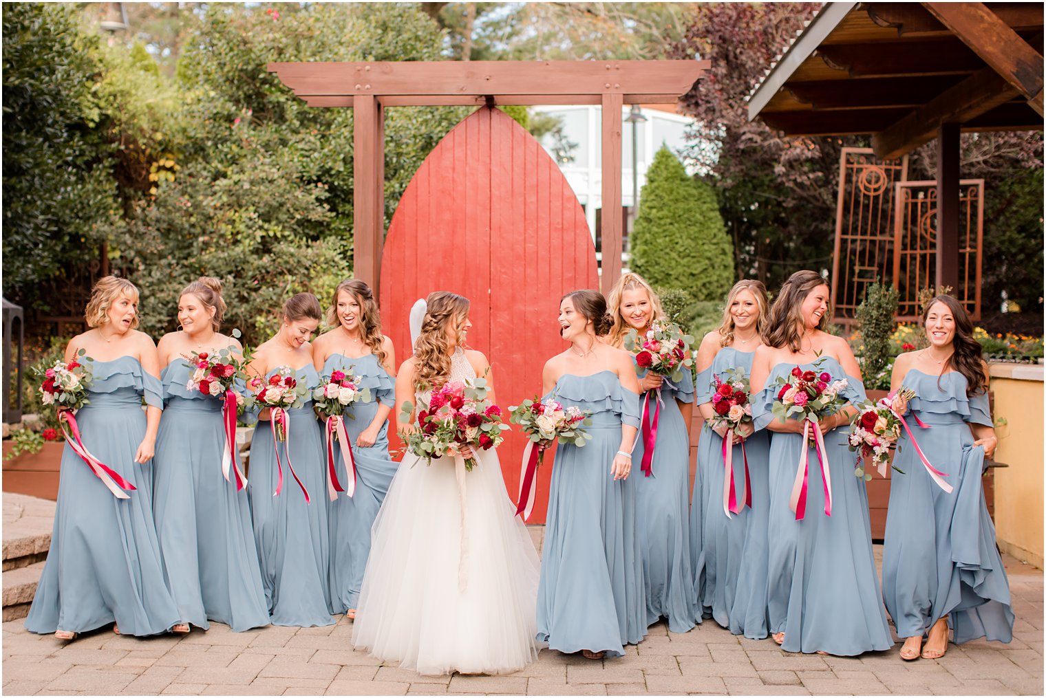 bridesmaids and bride at Stone House at Stirling Ridge with Idalia Photography