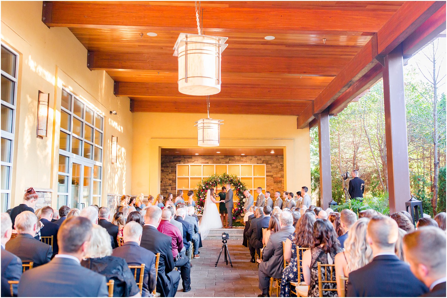 wedding ceremony at Stone House photographed by Idalia Photography